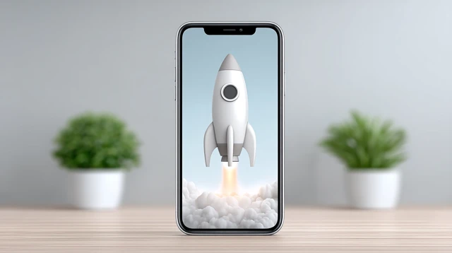 Tech Startup Innovation Mobile App Launch Concept
