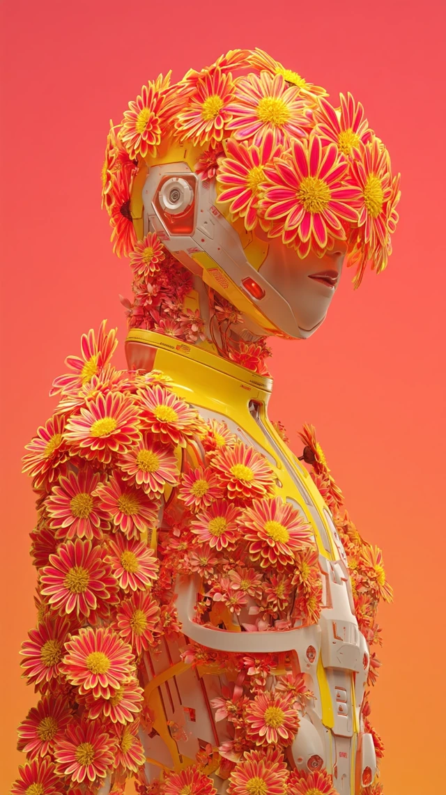 Sci-Fi Flower Female: Stunning 3D Character Model