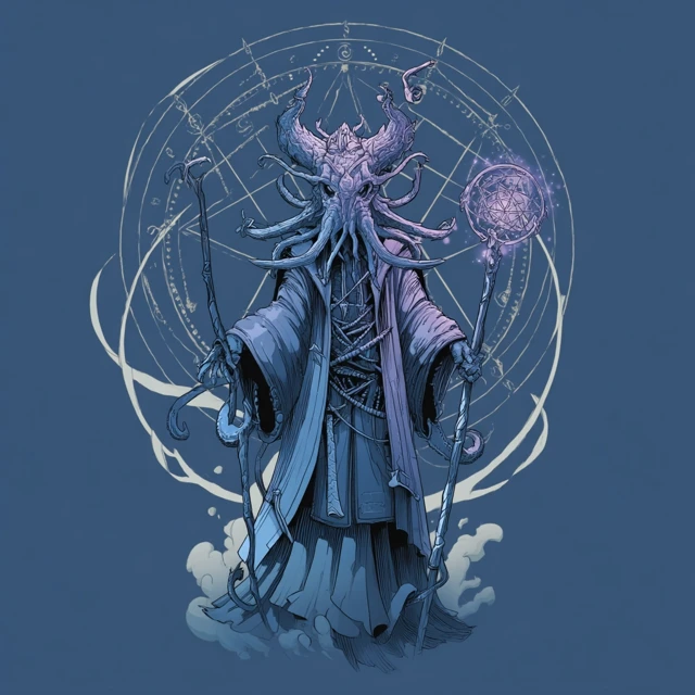 Eldritch Lord Cthulhu Style Illustration