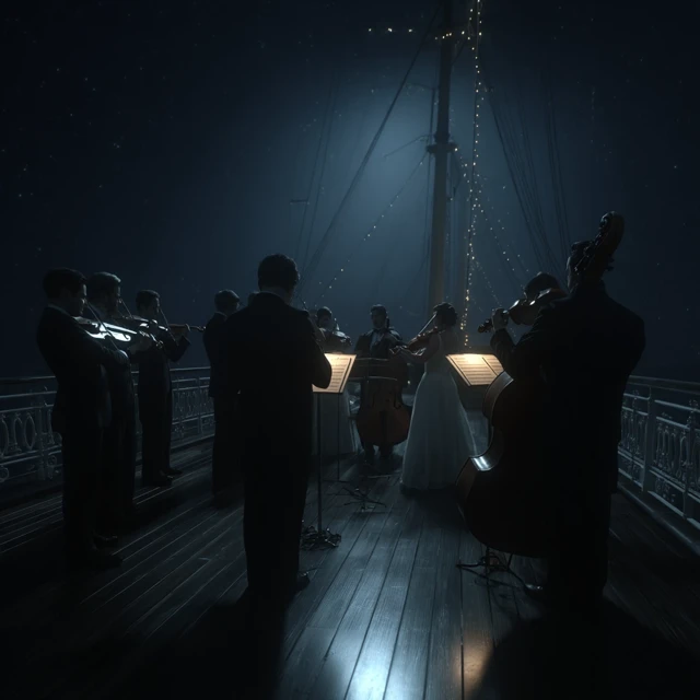 Titanic Orchestra Playing at Night