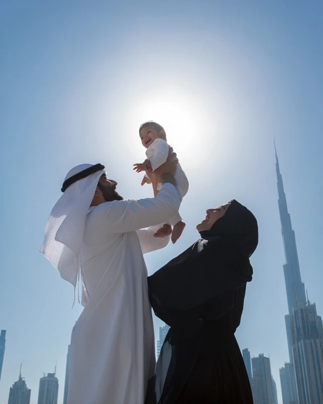 Arab Family Portrait Dubai Happiness and Joy