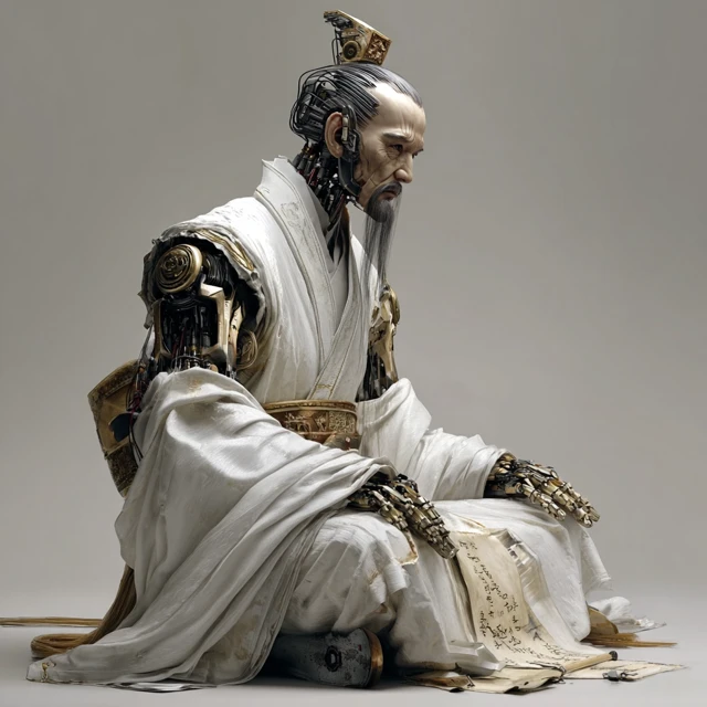 Robot and Qu Yuan A Cyberpunk Meeting