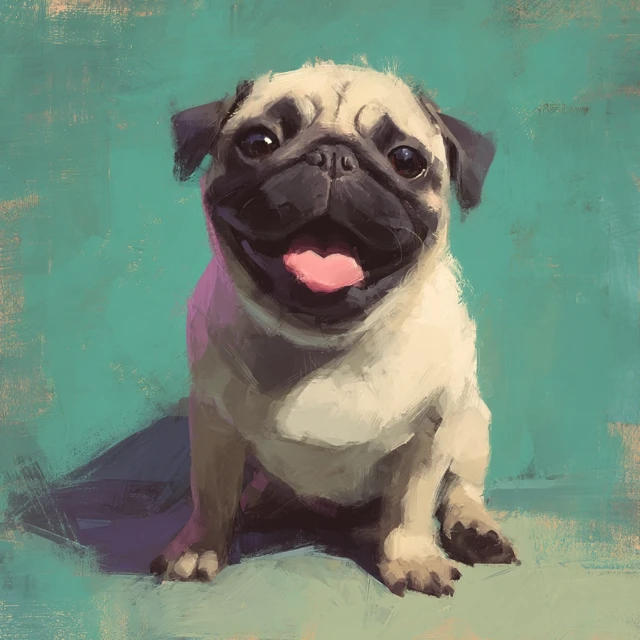 Happy Pug in Sunglasses Art Print