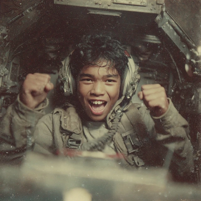 Filipino Boy in Star Wars Starfighter Illustration