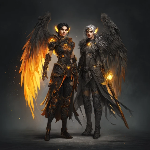 Winged Warrior Women Fantasy Concept Art
