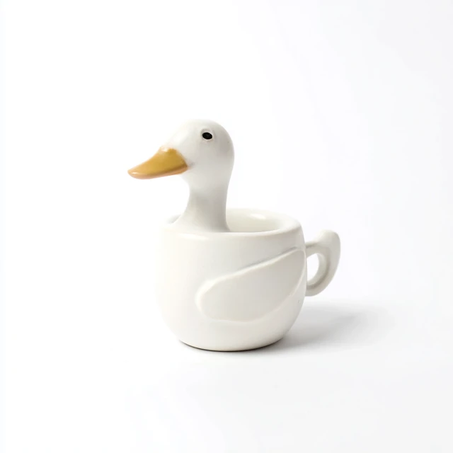 Cute Goose Espresso Cup Ceramic White Background