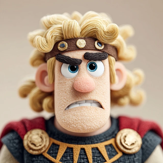 3D Cartoon Samson Character Icon Set