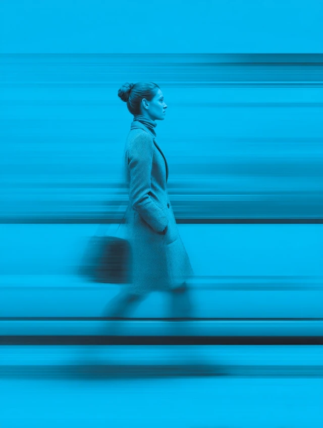 Woman in Blue Motion Conceptual Commercial Image
