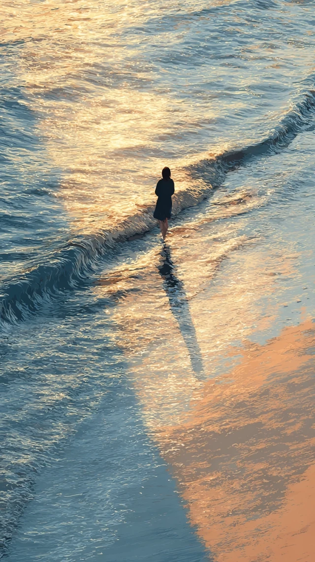 Sunset Sea Silhouette Serene and Emotional
