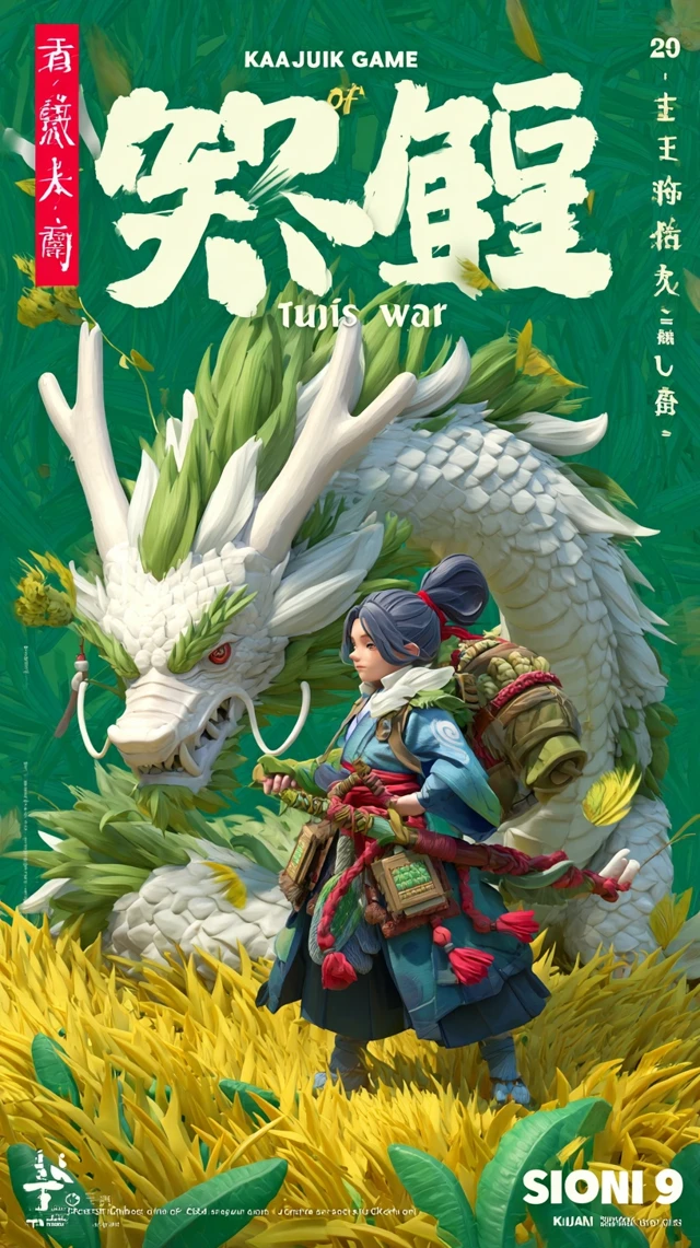 Kaiju War Game Title Screen Dragon and Hero