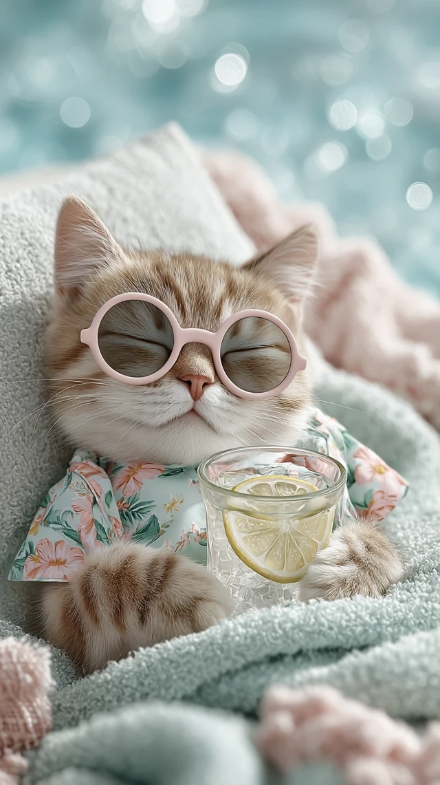 Cool Cat Summer Vacation Stock Photo