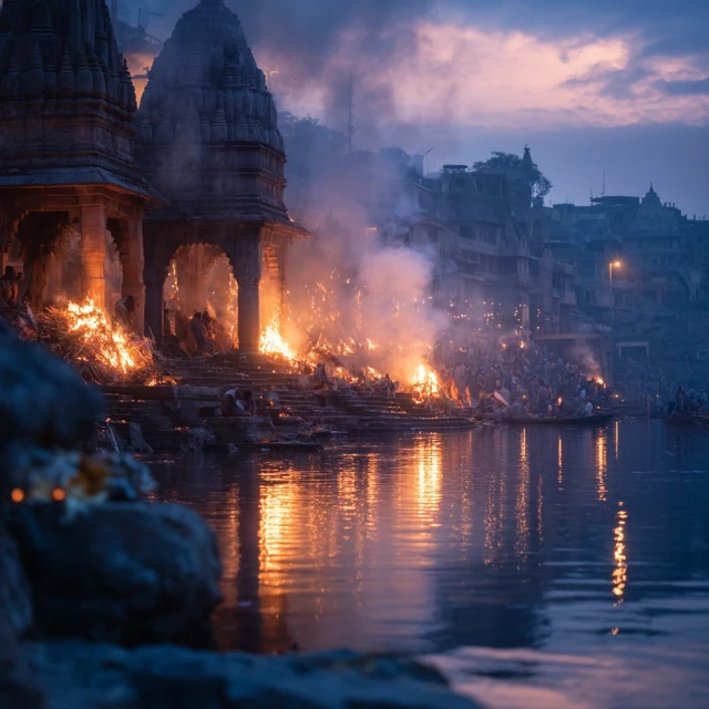 Ganges River Cremation Ceremony India Photography