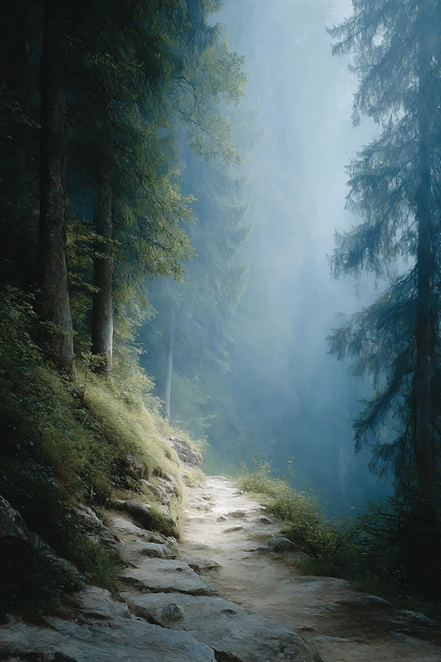 Deep Blue Forest Hiking Trail - Nature Scenery
