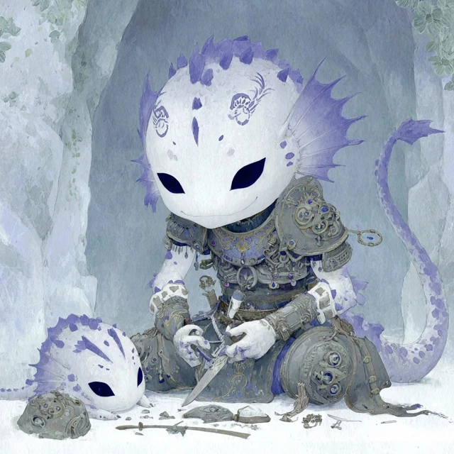 Merfolk Warrior Repairing Armor