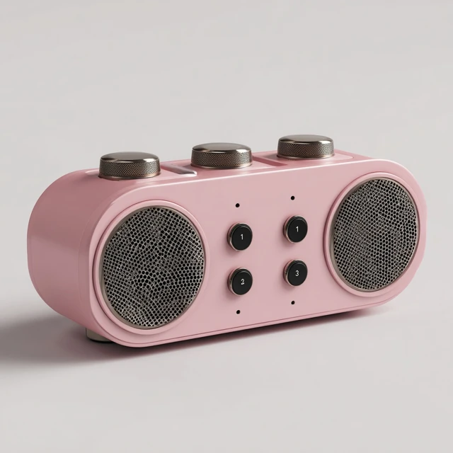 Modern Audio Speaker with Large Control Knobs