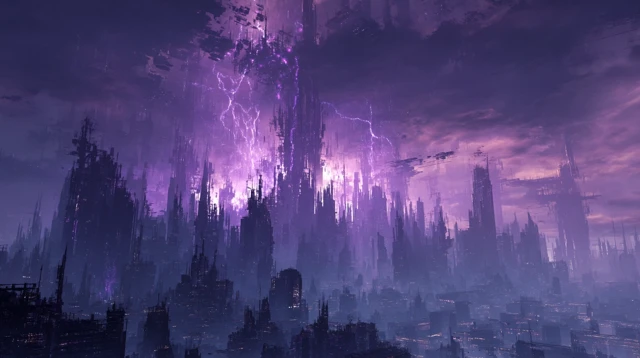 Megacity Ruins Biomechanical Hive Structure