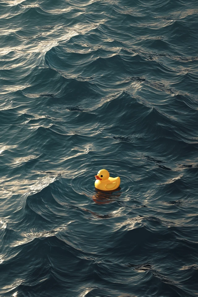 Rubber Duck in the Ocean: Wes Anderson Style