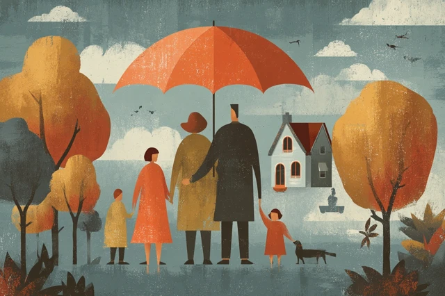 Life Insurance Illustration Protecting a Child