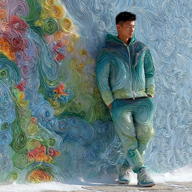 Paper Art Man in Graffiti Clothing