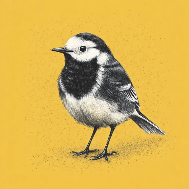 Wagtail Bird Illustration Furry Art