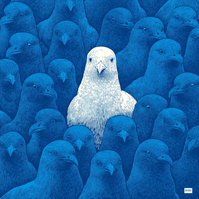 Seagulls Illustration Individuality and Nonconformity