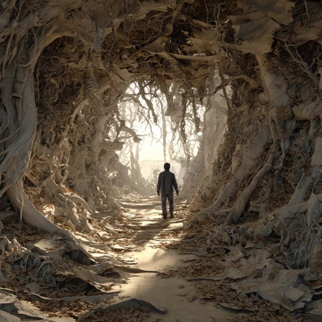 Pollution Tunnel 3D Walkthrough Desolate Landscape