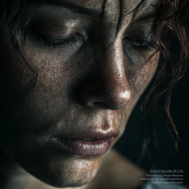 Photorealistic Portrait of Meditating Woman