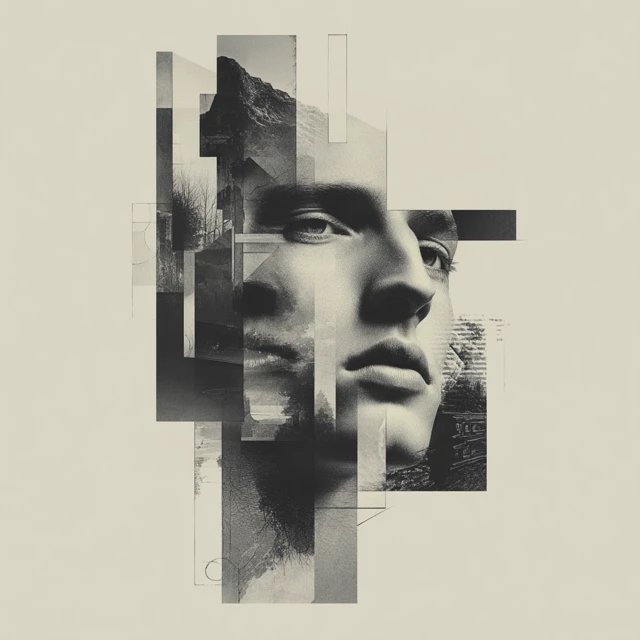 Abstract Portrait Art A Fusion of Face and Landscape