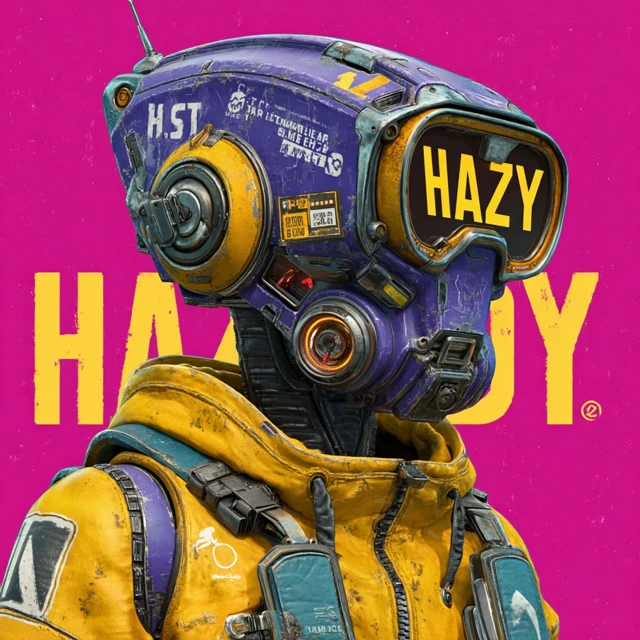 Hazy Bot Icon Cyberpunk Design
