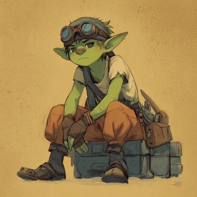 Little Goblin Engineer DND Fantasy Art