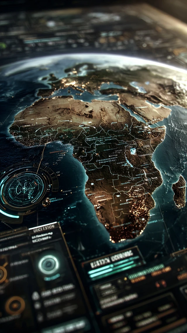 Futuristic Weather Map Glitch Global Interface