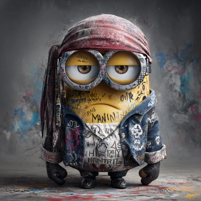 Minion Jack Sparrow Disney Pixar Graffiti Art