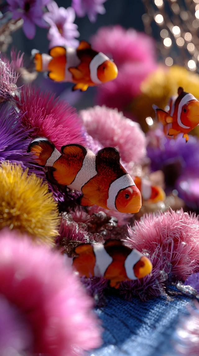 Vibrant Underwater Clownfish Reef Scene