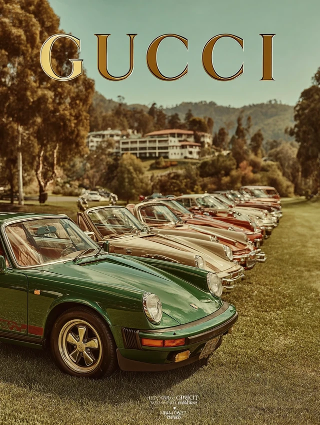Gucci Advertisement 70s Sports Cars Country Club