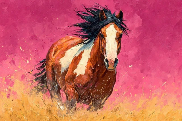 Abstract Horse Running Oil Painting