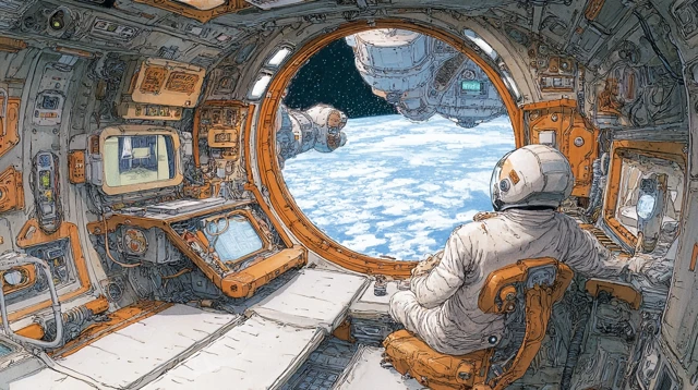 Major Tom in Space Capsule Artwork