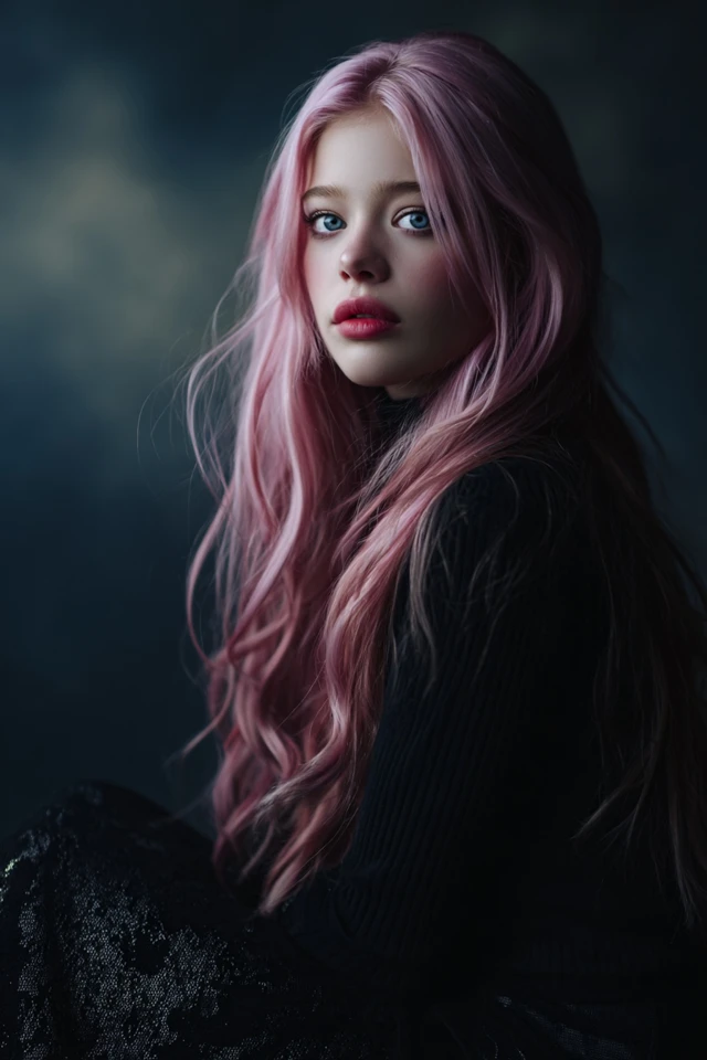 Gorgeous Young Woman with Pink Hair