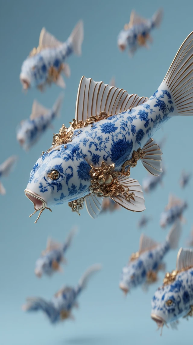 Porcelain Koi Fish Art Photography