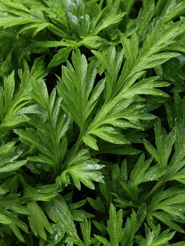 Wet Wormwood: Close-up of Lush Green Foliage