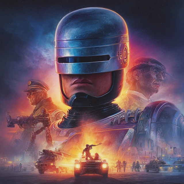 Robocop Movie Poster Art in Drew Struzan Style
