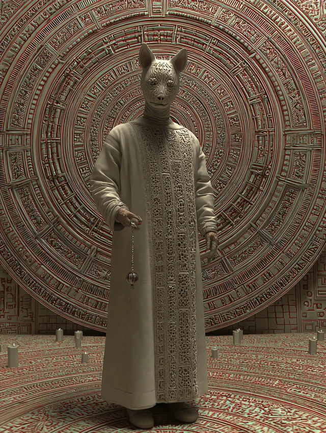 The Operator Pig Mask Ritual Surrealist Art
