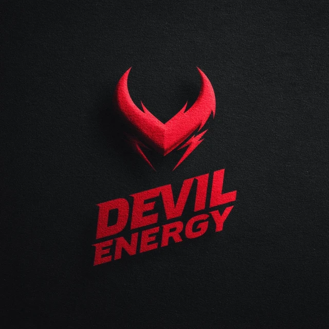 Devil Energy Logo Design - Bold, Electric Crimson and Black