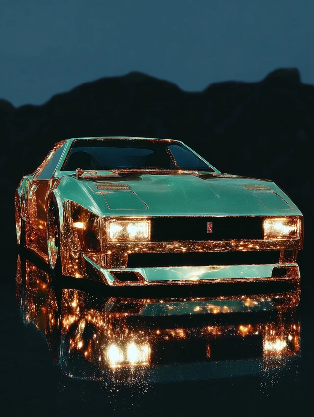Golden Muscle Car Photographic Artwork