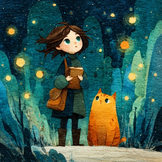 Marisol and Copernico Magical Storybook Illustration