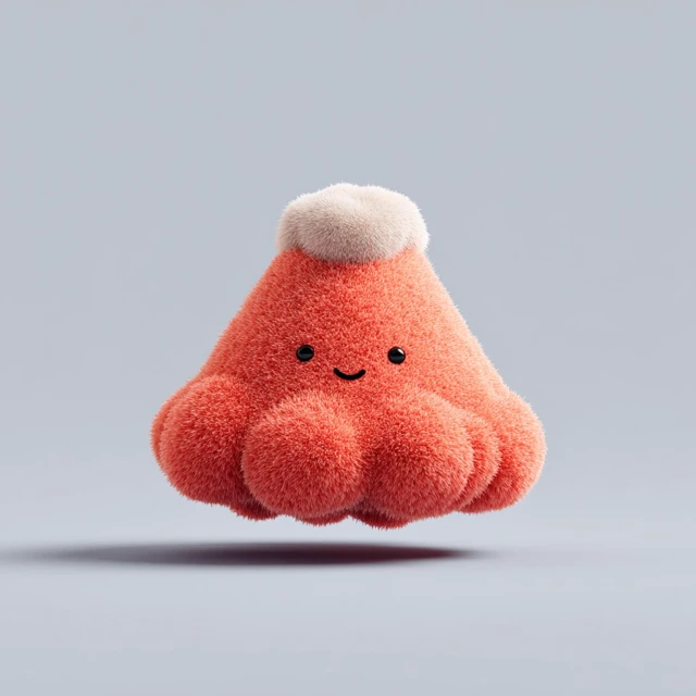 Cute Plush Volcano Illustration