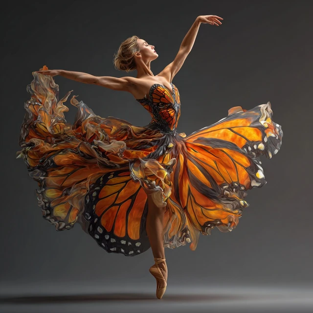 Ballerina in Butterfly Tutu Photo Realistic