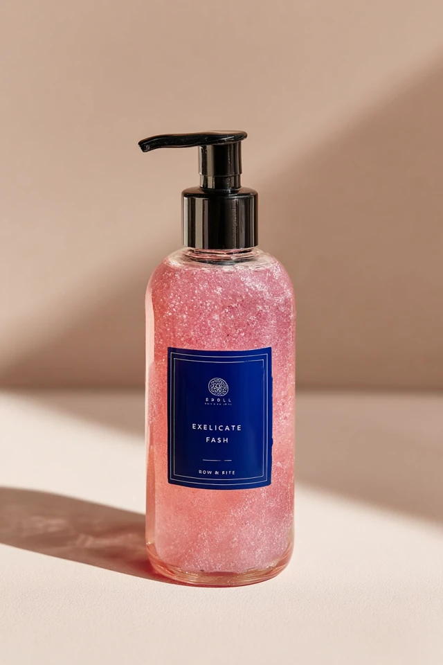 Luxury Skincare Bottle Pink Face Wash Product Display
