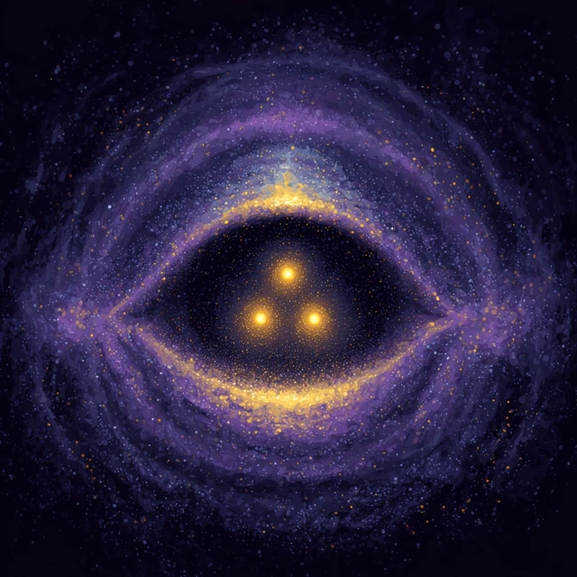 Cosmic Eye Illustration Stardust and Glowing Particles