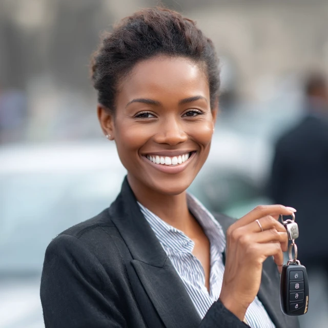 Happy Woman with Car Keys Professional Portrait