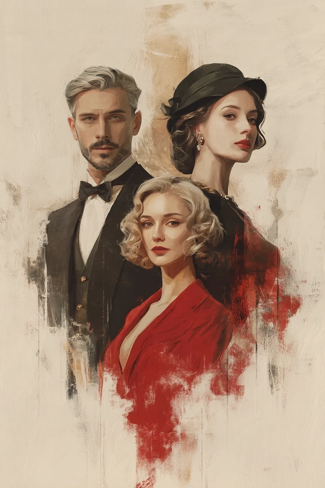 Cinema Poster Man Wife Mistress Realistic Style